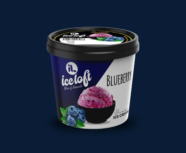 Blueberry tub ice cream
