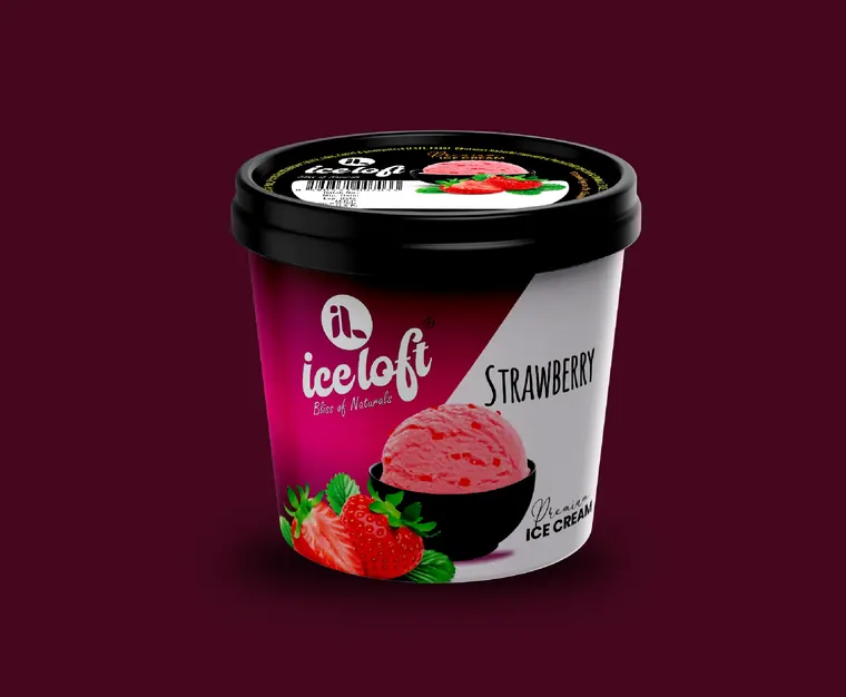 Strawberry tub ice cream